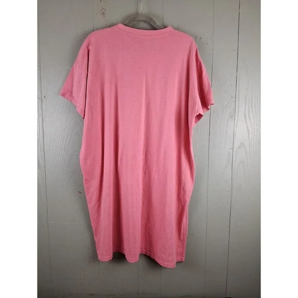 Vintage CAT Cosmic Kitty Sleep Shirt Pink One Size Short Sleeve Mini Dress Short - Picture 3 of 6